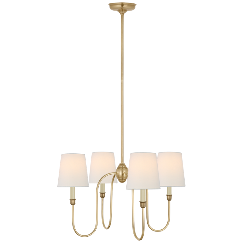 #Finish_Hand-Rubbed Antique Brass with Linen Shades - Small