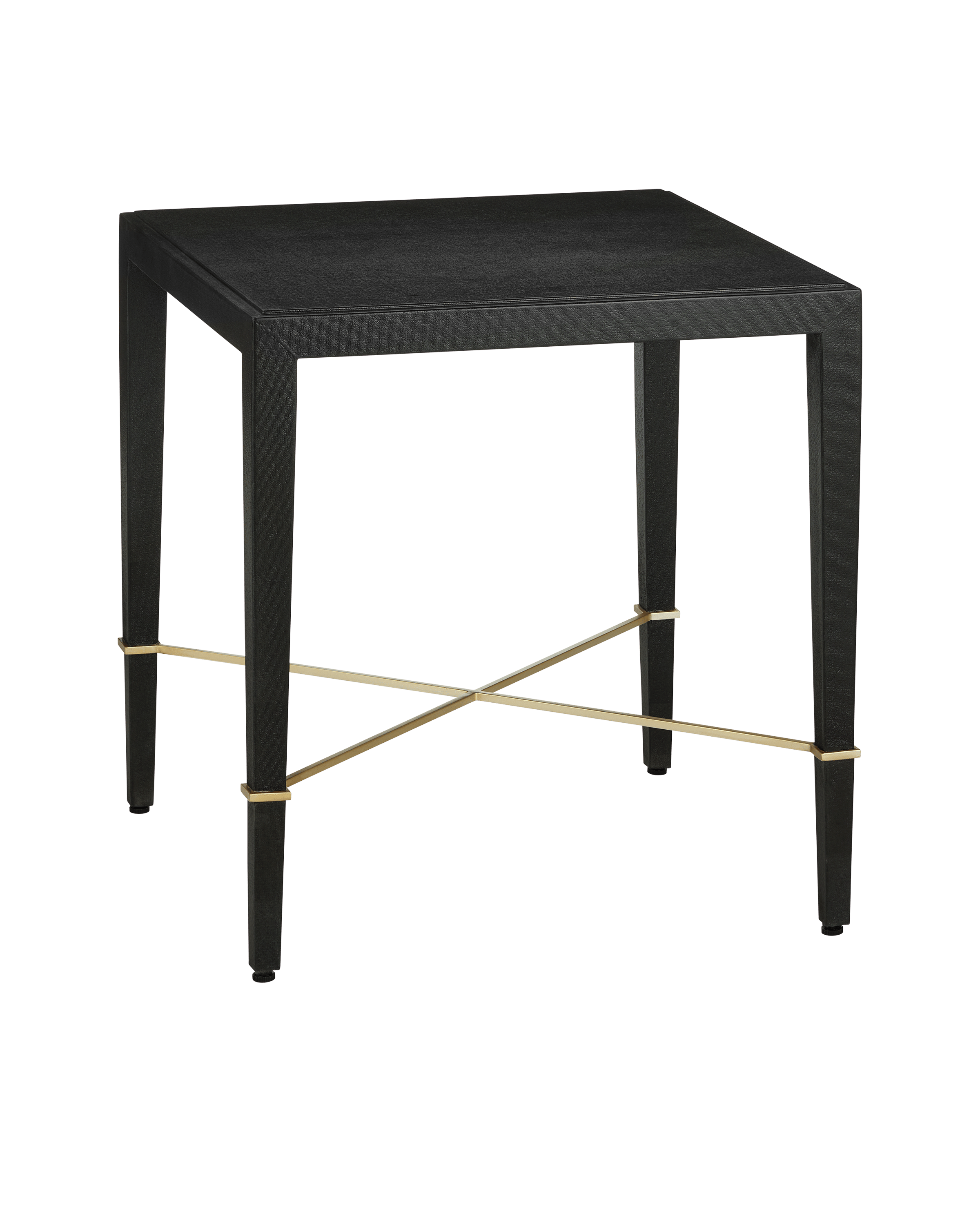 Verona Black Linen End Table