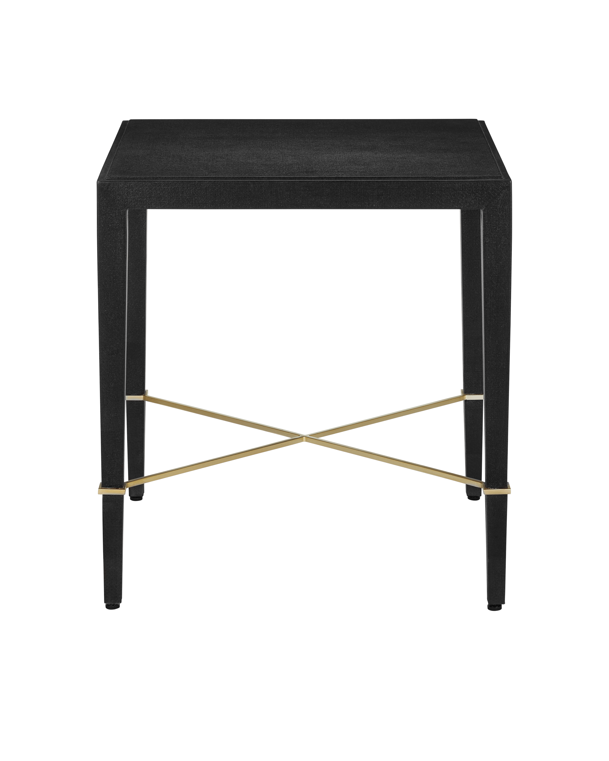 Verona Black Linen End Table