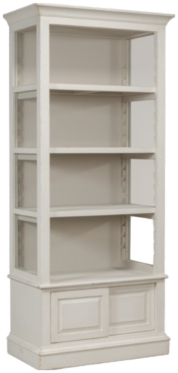 Zoey Antique White Bookcase